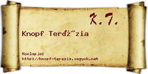 Knopf Terézia névjegykártya